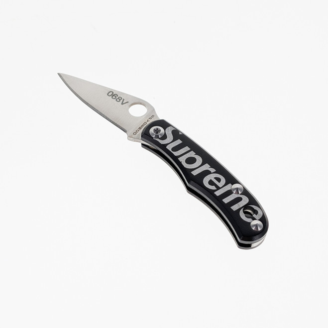 Spyderco Supreme Bug Key Chain Size Folding Knife Black Aluminum Handle Stainless Steel Plain Edge C133ALPBK