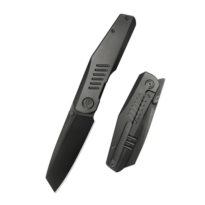 (Open Box) Returned KB Protocol Folding Knife DLC Titanium Handle M390 Tanto Point Plain Edge DLC Finish KB419C