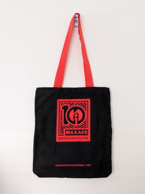 Maxace Knives Tote Bag Black and Orange Canvas