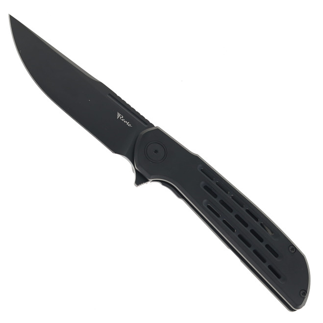 Reate Remedy Folding Knife Black PVD Titanium Handle Elmax Drop Point Plain Edge Satin Finish