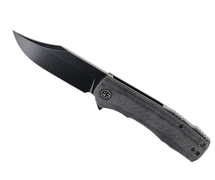 Open Box/ Return Petrified Fish Victor Folding Knife Black Micarta Handle K110 Dark Sonewash Finish P03-DMW