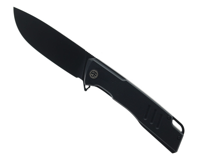 Open Box/ Return Petrified Fish Loco Pocket Knife Black G10 Handle D2 Plain Edge Black Stonewash Finish  B02-DDW