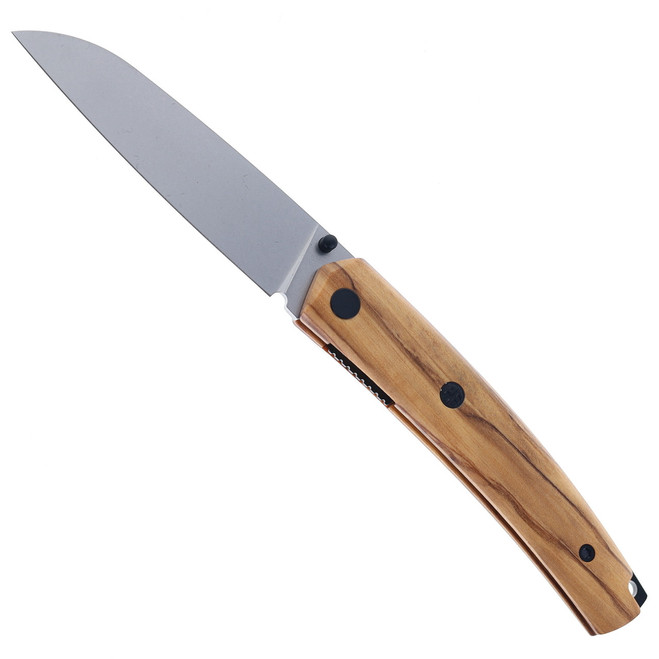Open Box/ Return Petrified Fish PF719-OWOW Folding Knife Olive Handle Stonewashed Blade