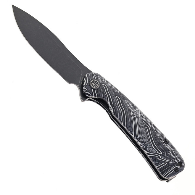 Open Box/ Return Petrified Fish Rogue Folding Knife White Gmascus G10 Handle 154CM Plain Black Blade PFE14-WDMW