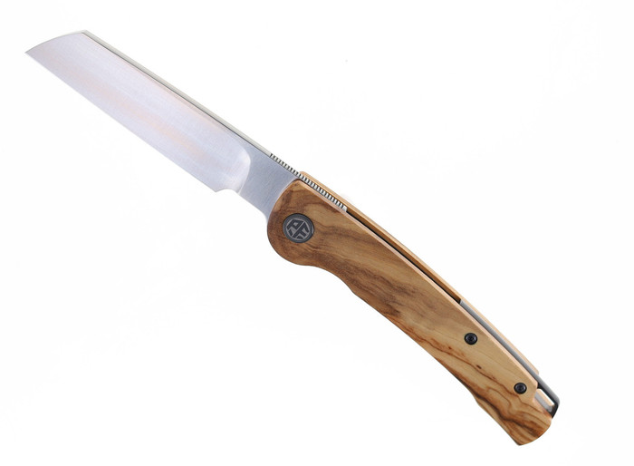 Open Box/ Return Petrified Fish Scholar Pocket Knife 154CM Blade Wood Handle PFE04-WO