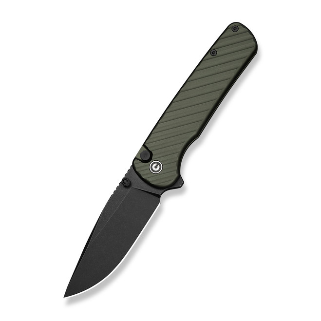 Civivi Iron Tide Folding Knife Forest Green Aluminum Handle 14C28N Plain Edge Black Stonewash Finish C25011-2