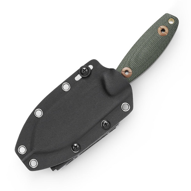 Trivisa Pumpkin-GM Fixed Blade Knife Green Micarta Handle 14C28N