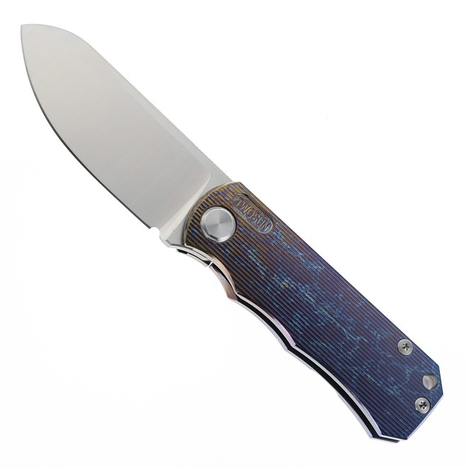 TwoSun Folding Knife Color Titanium Handle D2 Clip Point Plain Edge TS349-D2-Col