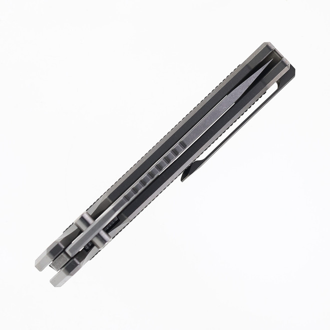 TwoSun Folding Knife Titanium/Carbon Fiber Handle K110 Plain Edge