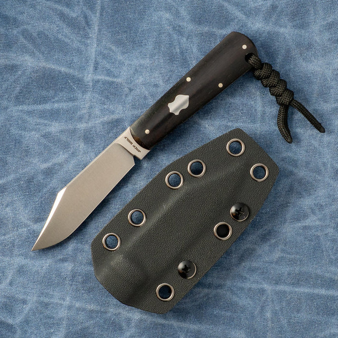 Jack Wolf Knives Gateway Fixed Blade Ebony Wood Handle Sandvik 14C28N Blade