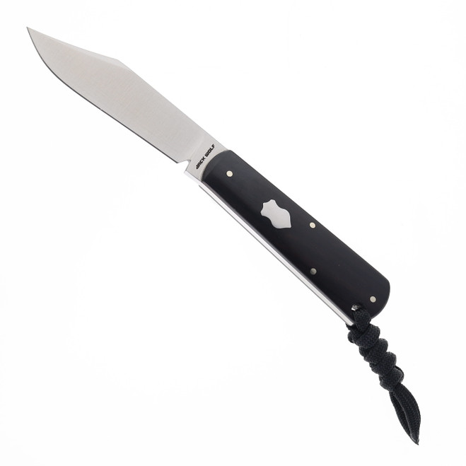 Jack Wolf Knives Gateway Fixed Blade Ebony Wood Handle Sandvik 14C28N Blade