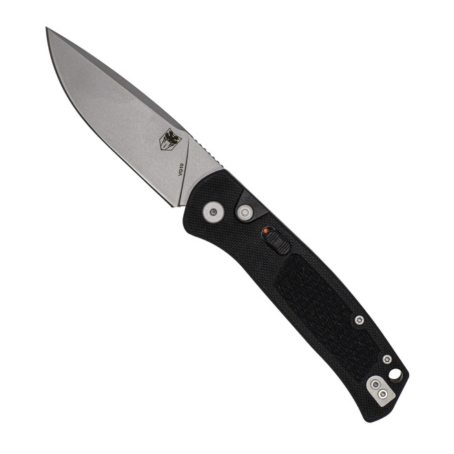 CobraTec Recon Push-Button Automatic Knife Stonewash VG10 Blade Black G10 Handle CTRECBLK