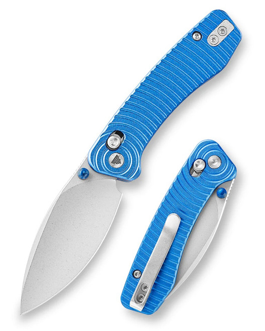 Trivisa Koala-LA Folding Knife Blue Aluminum Handle N690 Drop Point Plain Edge Satin Finish