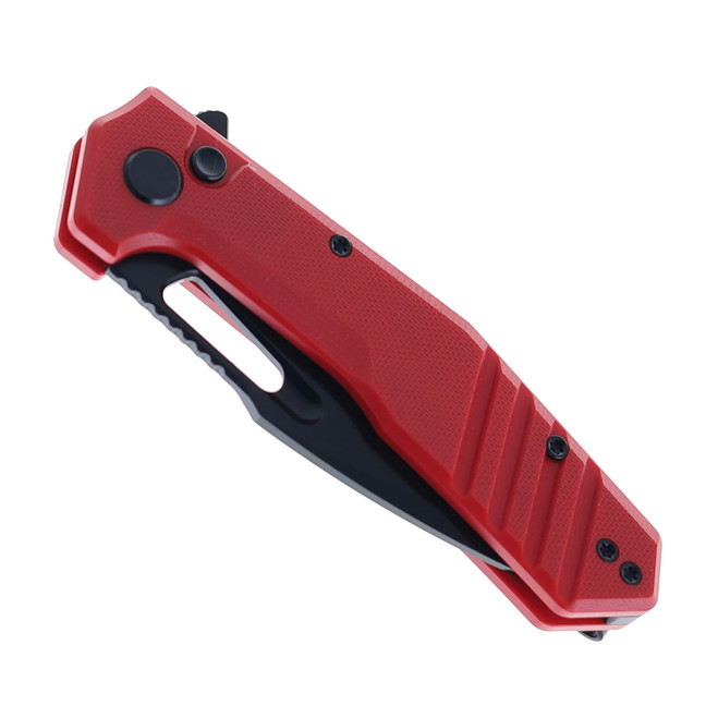 DESTAQUE FF レッド 26.5 Critical Strike Rowdy Folding Knife Red G10 Handle VG-10 Drop