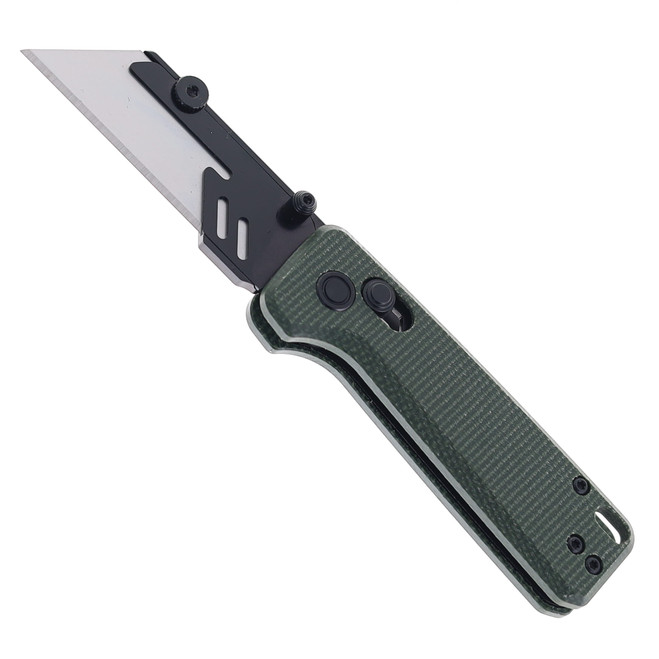 Critical Strike Bootlegger Folding Knife Army Green Micarta Handle 2CR13 Plain Edge Satin Finish X509-AG