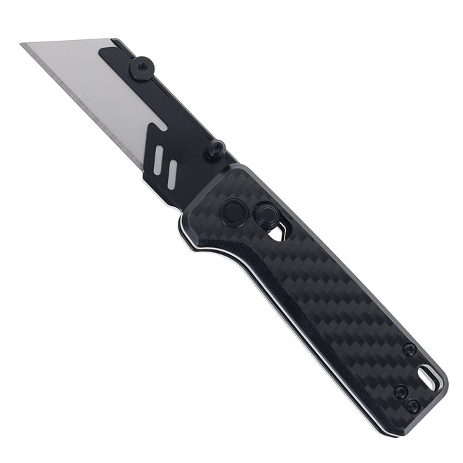 Critical Strike Bootlegger Folding Knife Black Laminate Carbon Fiber Handle 2CR13 Plain Edge Satin Fiinish X509-LCF