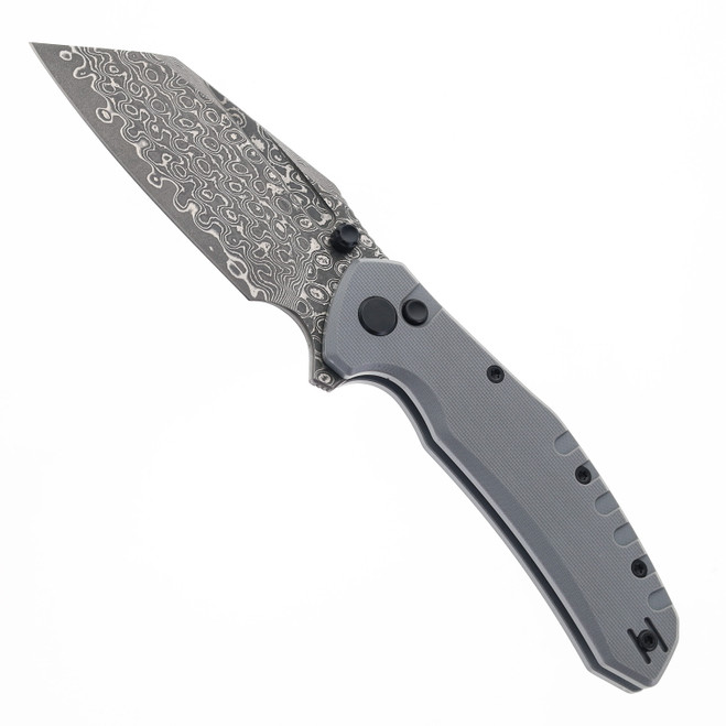 Critical Strike Shamu Folding Knife Gray G10 Handle Damascus Plain Edge B510-GRTM