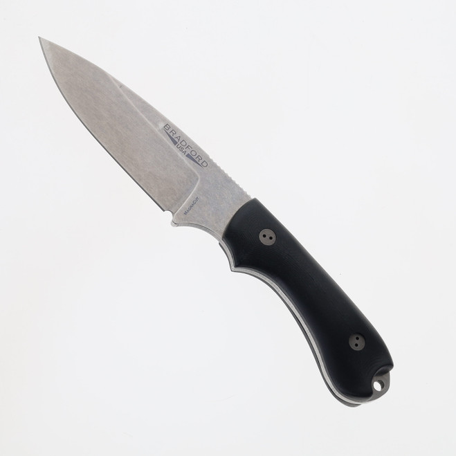 Bradford Knives Guardian 3.2 Fixed Blade Knife Black Micarta Handle MagnaCut Plain Edge Stonewash Finish 3.2S-101-MC