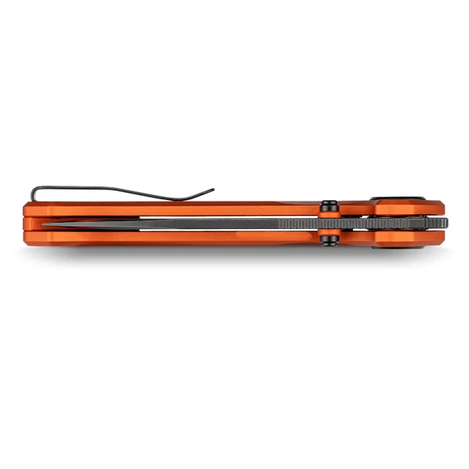 Vosteed Zander Folding Knife Orange Aluminum Handle S35VN Modified