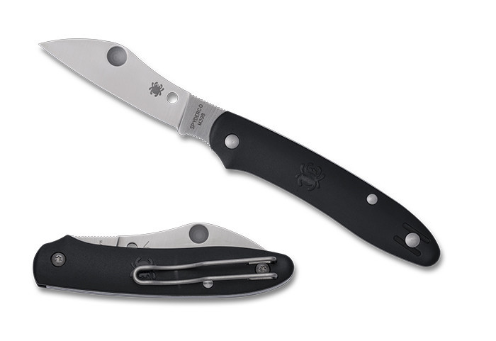 (Slightly Off-Center) Open Box/Return Spyderco Roadie XL Folding Knife Black Plastic Handle M398 Plain Edge C267BKP
