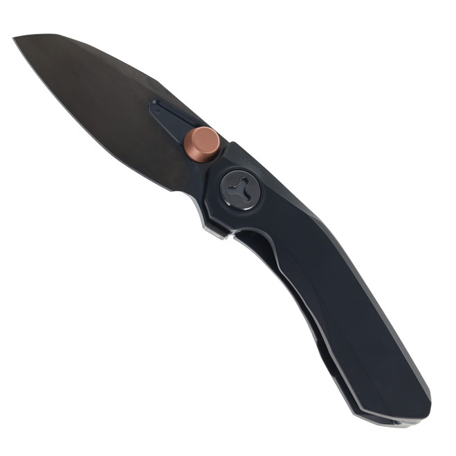 Reate Knives VK-FROK Folding Knife Black PVD Titanium Handle 3.2" Satin Black DLC Elmax Blade