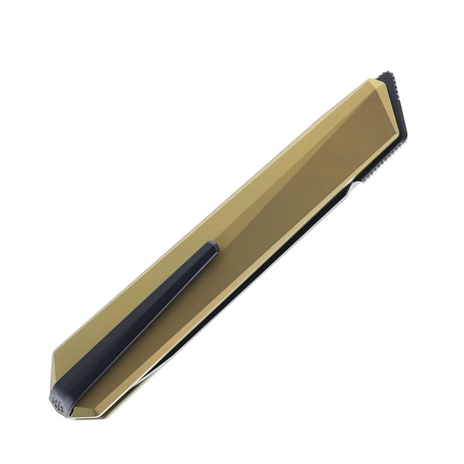 Remette Eligo Folding Knife Gold Titanium Handle M390 Tanto Plain