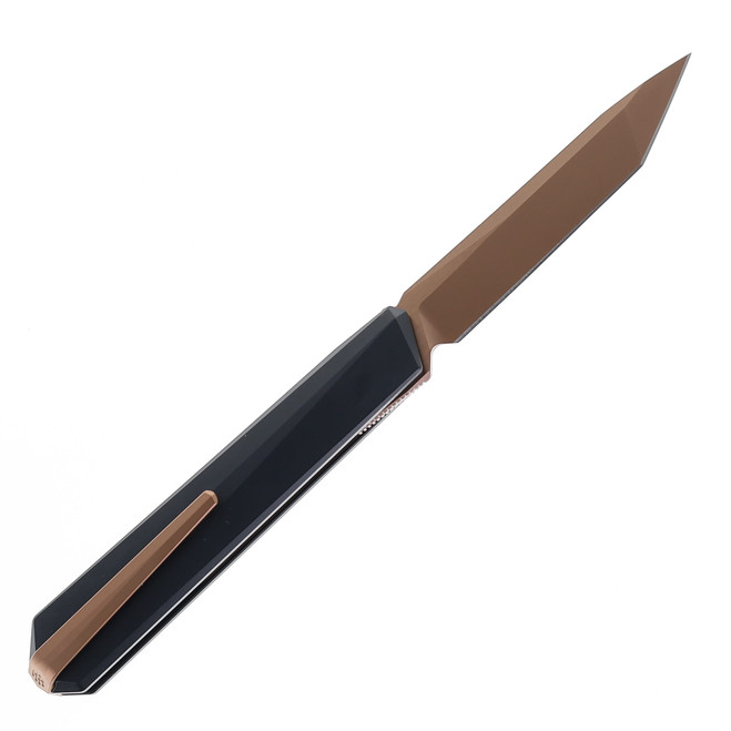Remette Folding Knife Black Titanium Handle M390 Tanto Plain Edge