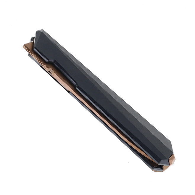Remette Eligo Folding Knife Black Titanium Handle M390 Tanto Plain