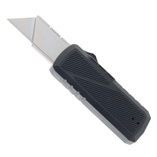 TacKnives Zipper OTF Utility Knife Black Aluminum Rock Grind Handle SK5 Razor Blade