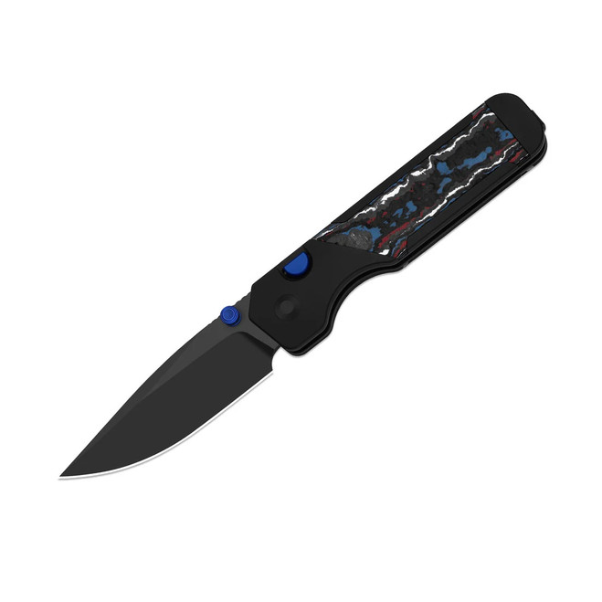 Kizer Militaw 315 Folding Knife Nebula Aluminum/FatCarbon Handle M390 Drop Point Plain Edge Satin Finish Ki3634.31BDA1