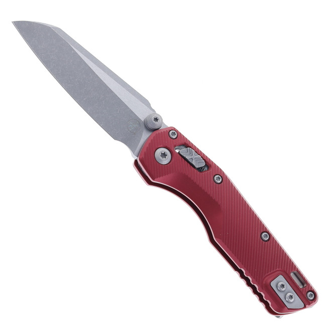 Microtech MSI Mini Ram-Lok Folding Knife Merlot Fluted Aluminum Handle S/E Apocalyptic M390MK Blade 210M-10APFLMR