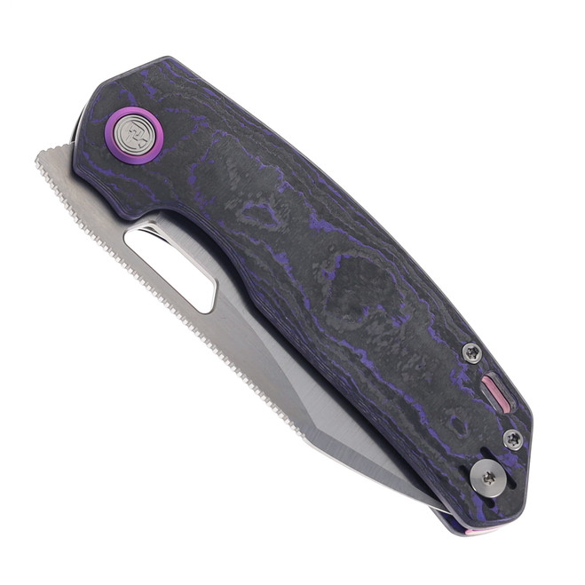Divo Knives Growler V3 Folding Knife Purple Nurple Fat Carbon