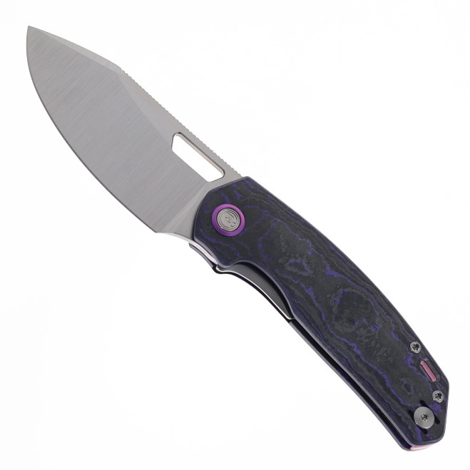 (Coming Late July) Divo Knives Growler V3 Folding Knife Purple Nurple Fat Carbon Handle S90V Blade