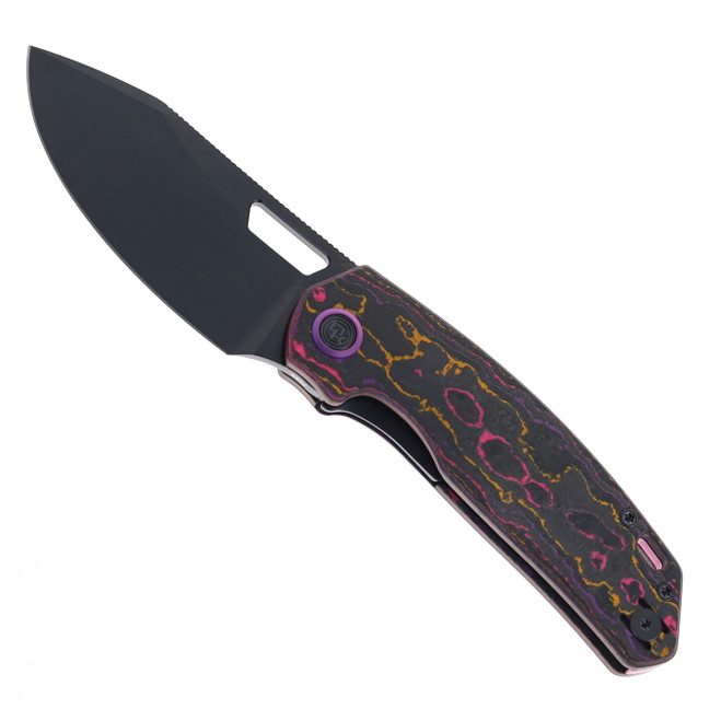 (Coming Late July) Divo Knives Growler V3 Folding Knife POP Fat Carbon Handle DLC S90V Blade