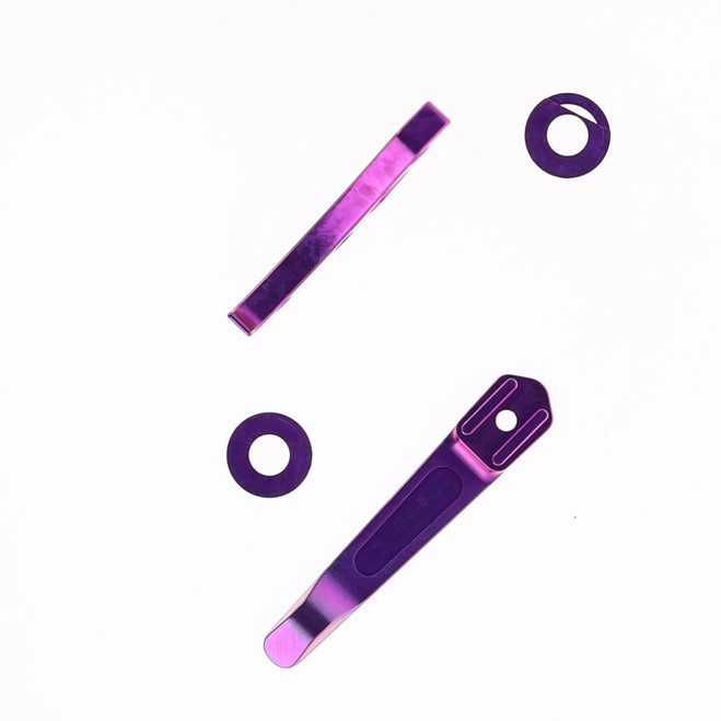 Divo Growler V3 Crystalized Purple Titanium Hardware Kit (Clip, Back Spacer, Pivot Collar)