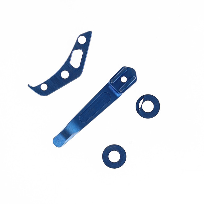 Divo Growler V3 Crystalized Blue Titanium Hardware Kit (Clip, Back Spacer, Pivot Collar)