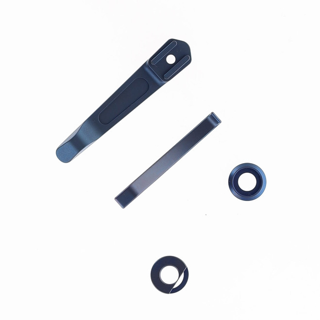 Divo Growler V3 Blue Titanium Hardware Kit (Clip, Back Spacer, Pivot Collar)