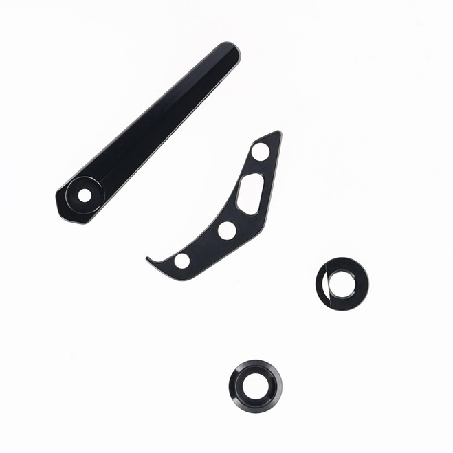 Divo Growler V3 (POLISHED) Black DLC Titanium Hardware Kit (Clip, Back Spacer, Pivot Collar)