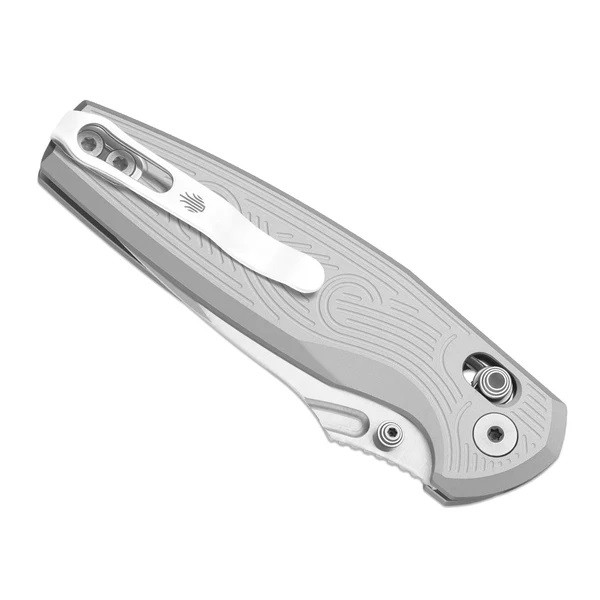 Kizer Khamsin Folding Knife Silver Aluminum Handle Nitro-V Drop