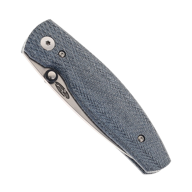 TRM Neutron 2 Folding Knife Blue Denim Micarta 3D Lizard Skin