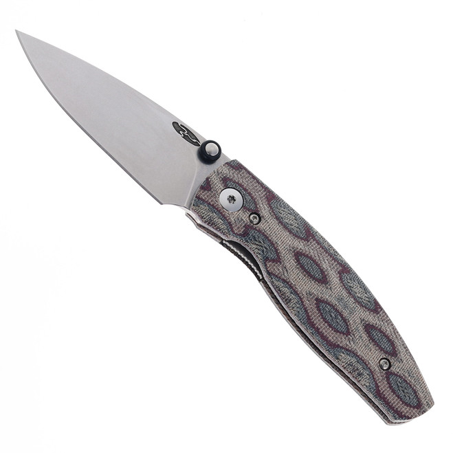 TRM Neutron 2 Folding knife Pyton Micarta 3D Handle MagnaCut Drop Point Plain Edge Tumbled Finish