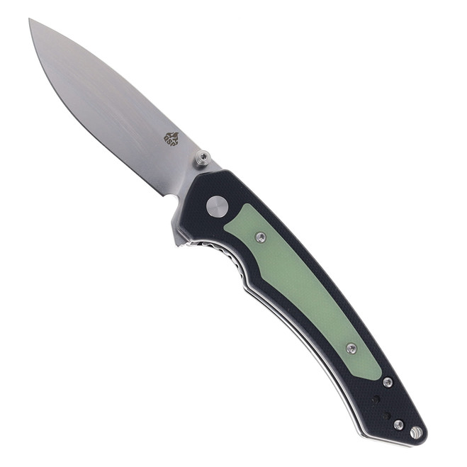 QSP Peregrine Folding Knife Black G10/Glow in the Dark G10 Handle 10Cr15MoV Plain Edge Stonewash Finish QS177-A1