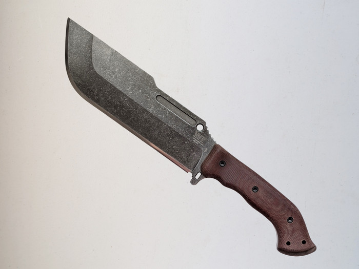 Work Tuff Ares Gen 2 Fixed Blade Darkwashed SK85 Steel Blade Natural Canvas Micarta Handle Black Sheath