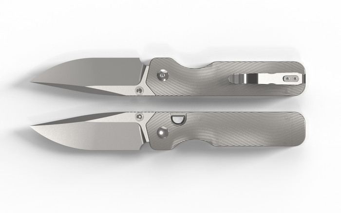 (Coming in Dec) Kizer Militaw 315 Folding Knife Full Titatinium Textured Handle Satin Elmax Blade Ki3634E4