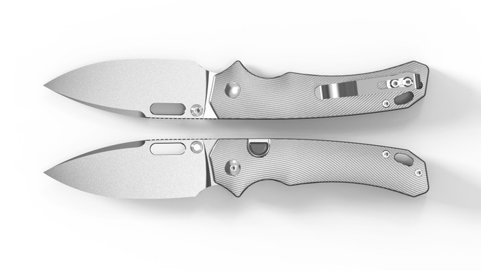 (Coming in Nov) Exclusive Kizer Outposter Folding Knife Textured Titanium Handle Satin Elmax Blade Ki3802BDE1