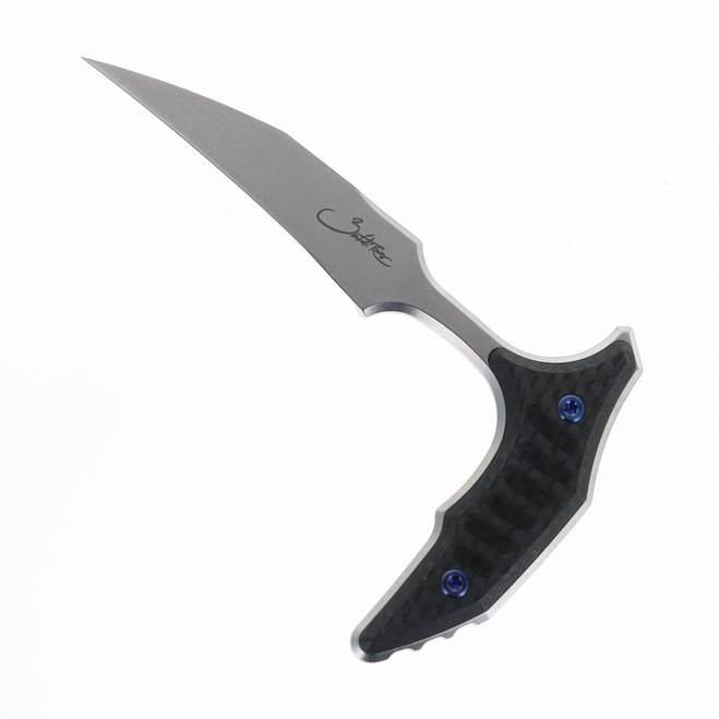 Microtech Bastinelli Bee Push Dagger Fixed Blade Carbon Fiber/Stonewashed Titanium Handle 440C Stonewash Blade 218-10MS5