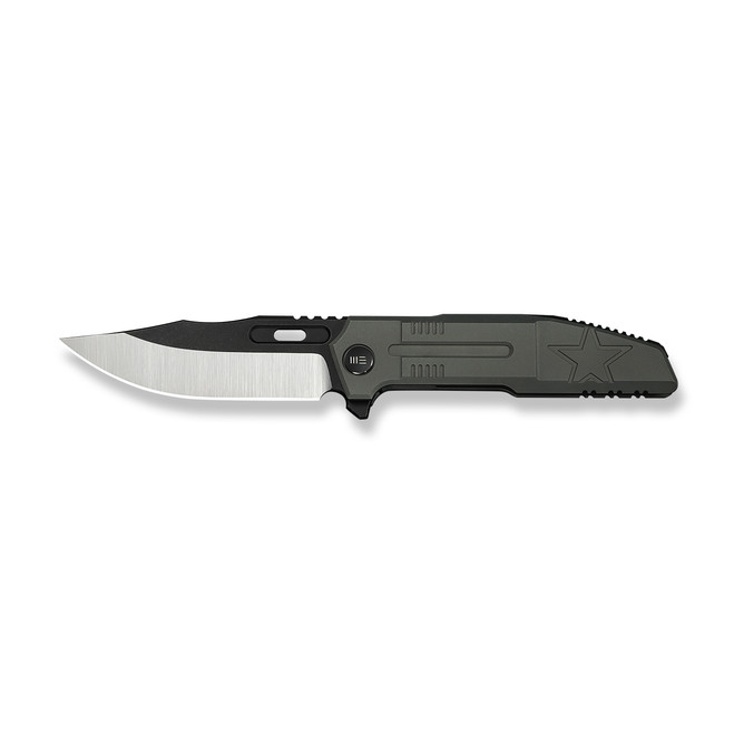 【は】 WE Knife Barracks Folding Knife Dark Olive Titanium Handle M390