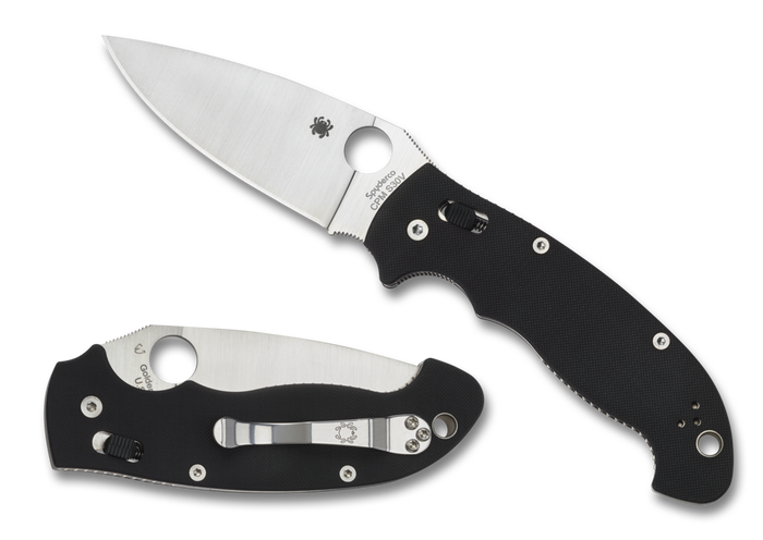 (Open Box) Spyderco Manix XL Folding Knife Extra Large Blade G10 handle S30V Plain Edge C95GP2