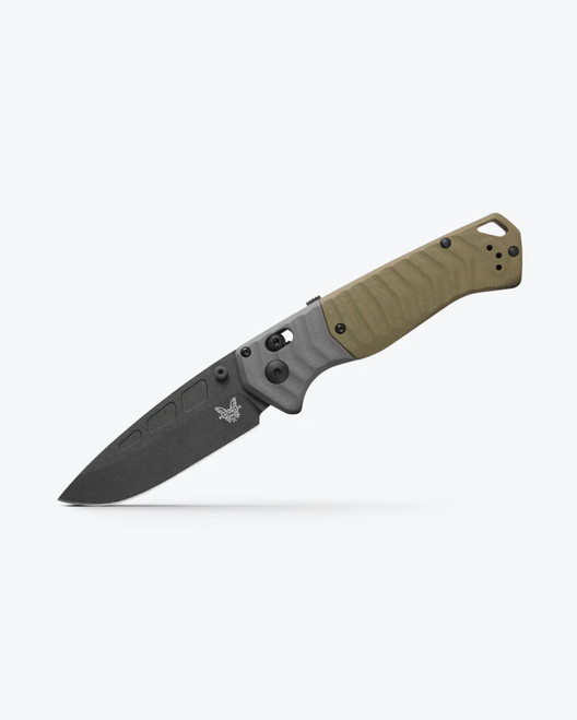 (From Collection) Benchmade PSK Folding Knife Gray/OD Green G10 Handle Magnacut Drop Point Plain Edge Folding Knife BM593BK