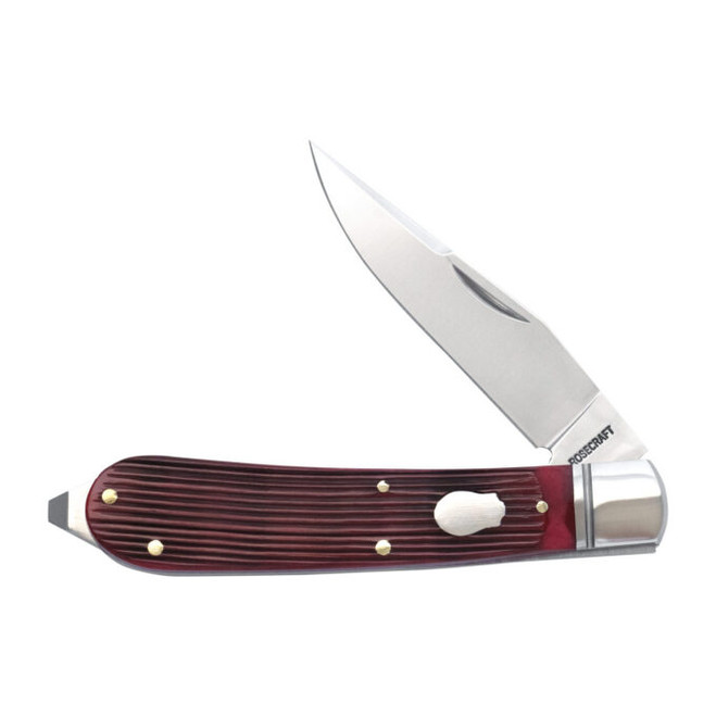 RoseCraft Appalachian Jack Folding Knife Red Barnboard Jigged Bone
